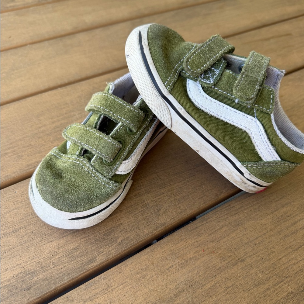 Vans Kids Green Suede Sneakers